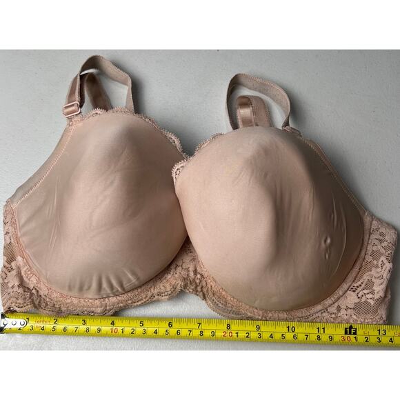 Victoria's Secret Women's Cream and Brown Bra 36DD Used - Picture 6 of 6
